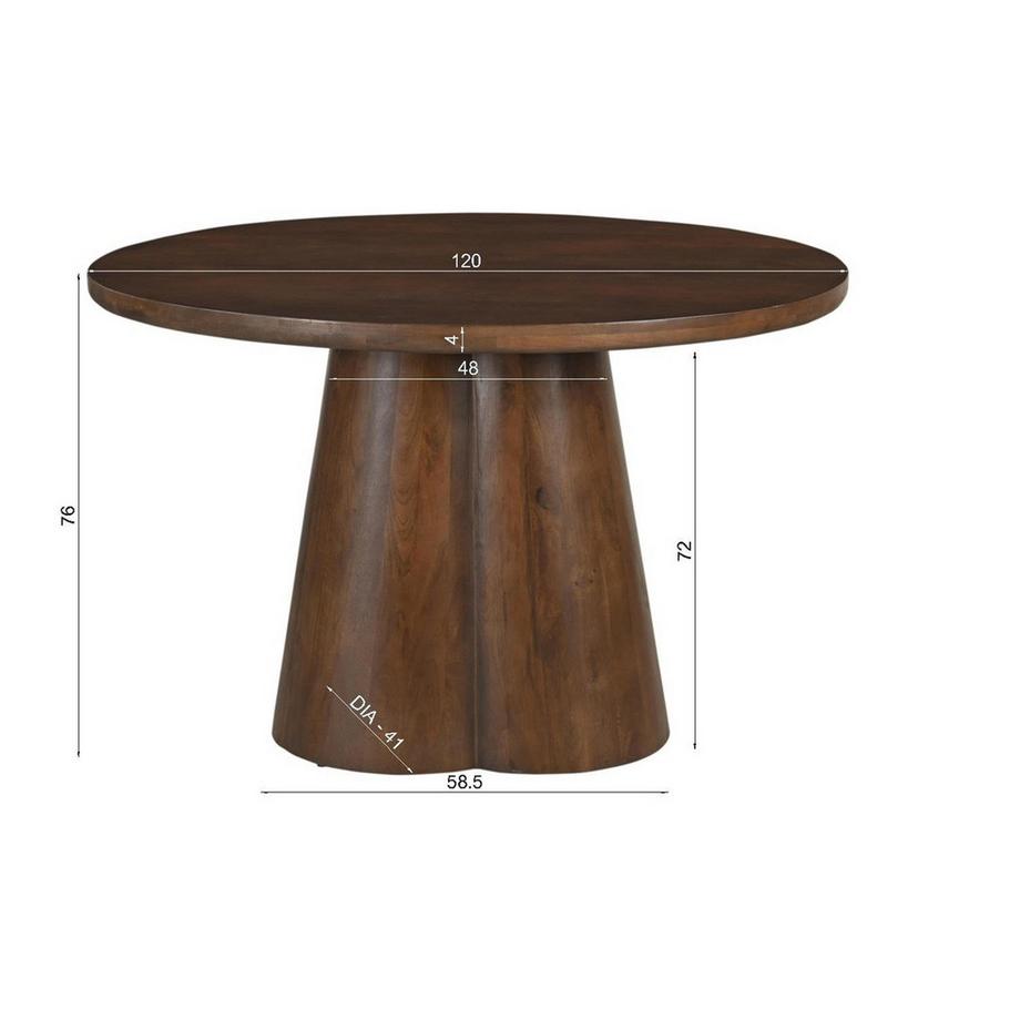 mutoni Table à manger Arcos marron ronde 120  