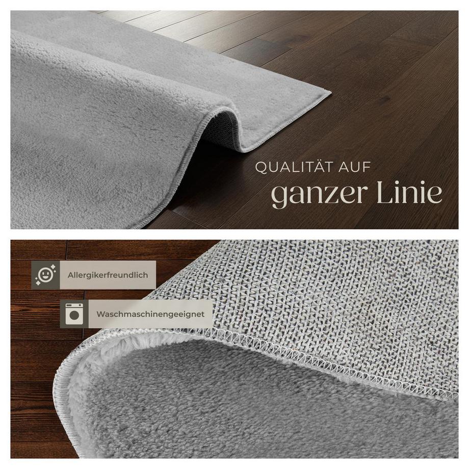 Tectake Tapis à poils ras SOFT ZONE surface douce, poids du velours 1630 g/m²  