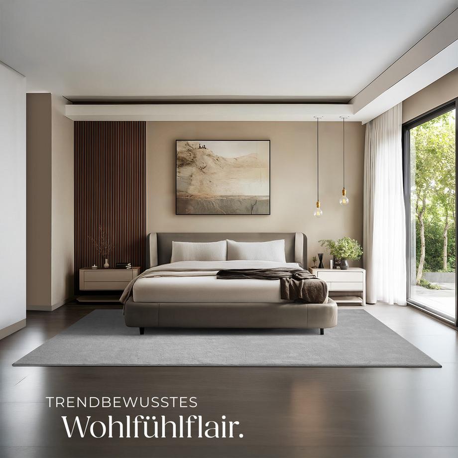 Tectake Tapis à poils ras SOFT ZONE surface douce, poids du velours 1630 g/m²  