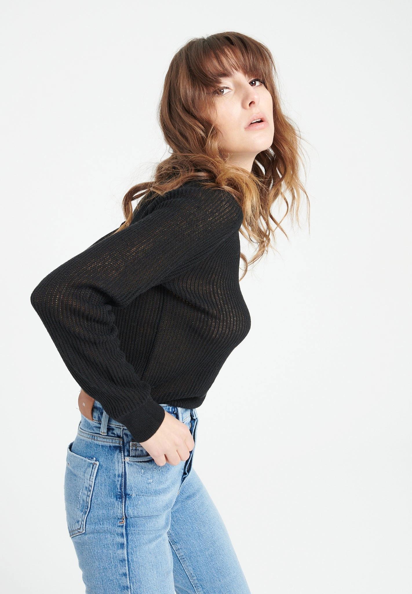 Image of Lilly 23 Pullover Mit Rundhalsausschnitt - 100% Kaschmir Damen Schwarz XXL