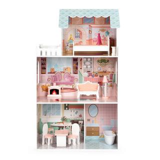 Northix  Grande casa delle bambole Barbie con un set di mobili ECOTOYS 