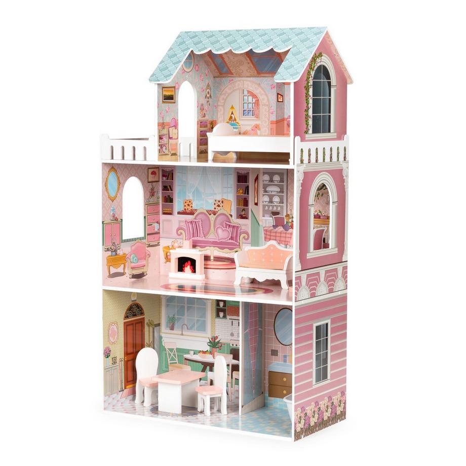 Northix  Grande maison de poupée Barbie avec un ensemble de meubles ECOTOYS 
