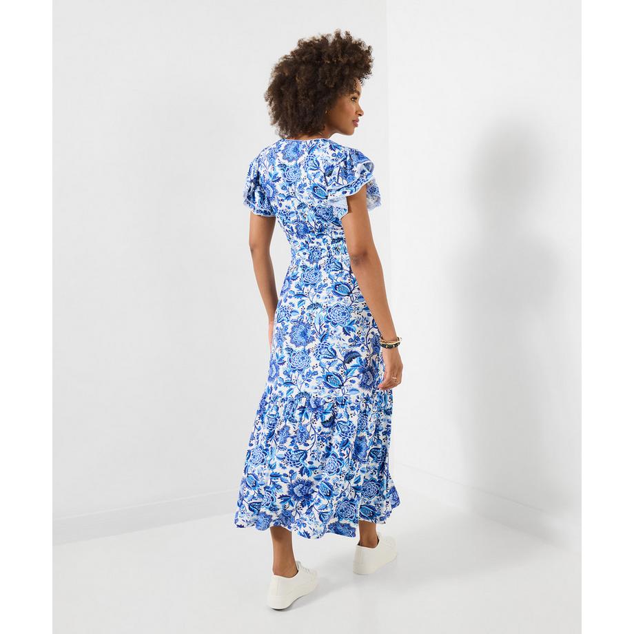 Joe Browns Maxikleid V-Ausschnitt Blumenmuster Gesmokte Taille  