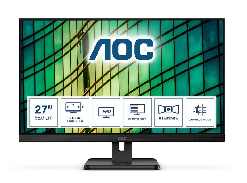 AOC  E2 27E2QAE Computerbildschirm 68,6 cm (27 Zoll) 1920 x 1080 Pixel Full HD LCD Schwarz 