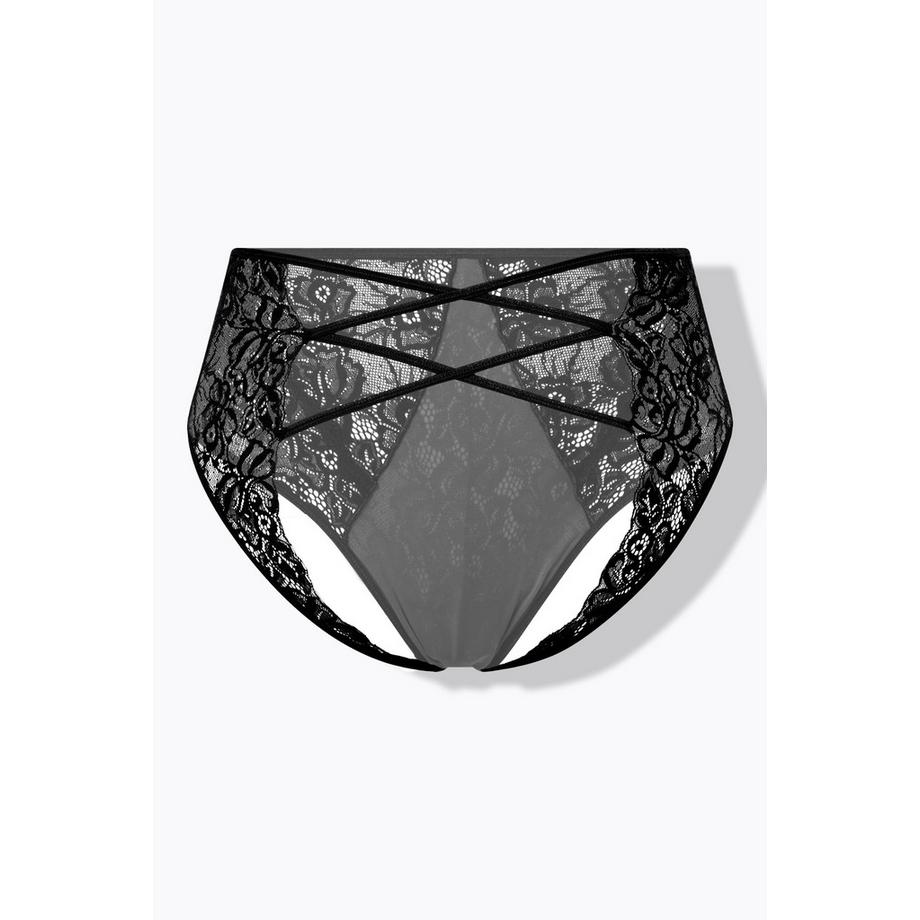 Ulla Popken Culotte Taille Haute Ouvert Lanières Croisées  