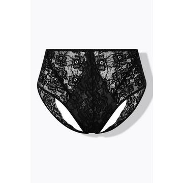 Culotte taille haute, ouverture, lanières croisées