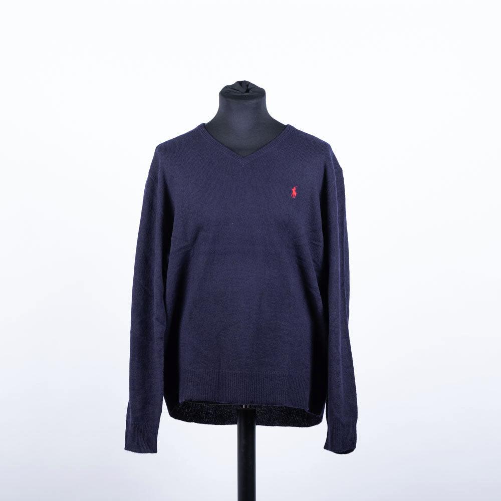 Image of Slim-fit Pullover Mit V-ausschnitt Unisex Nachtblau XL