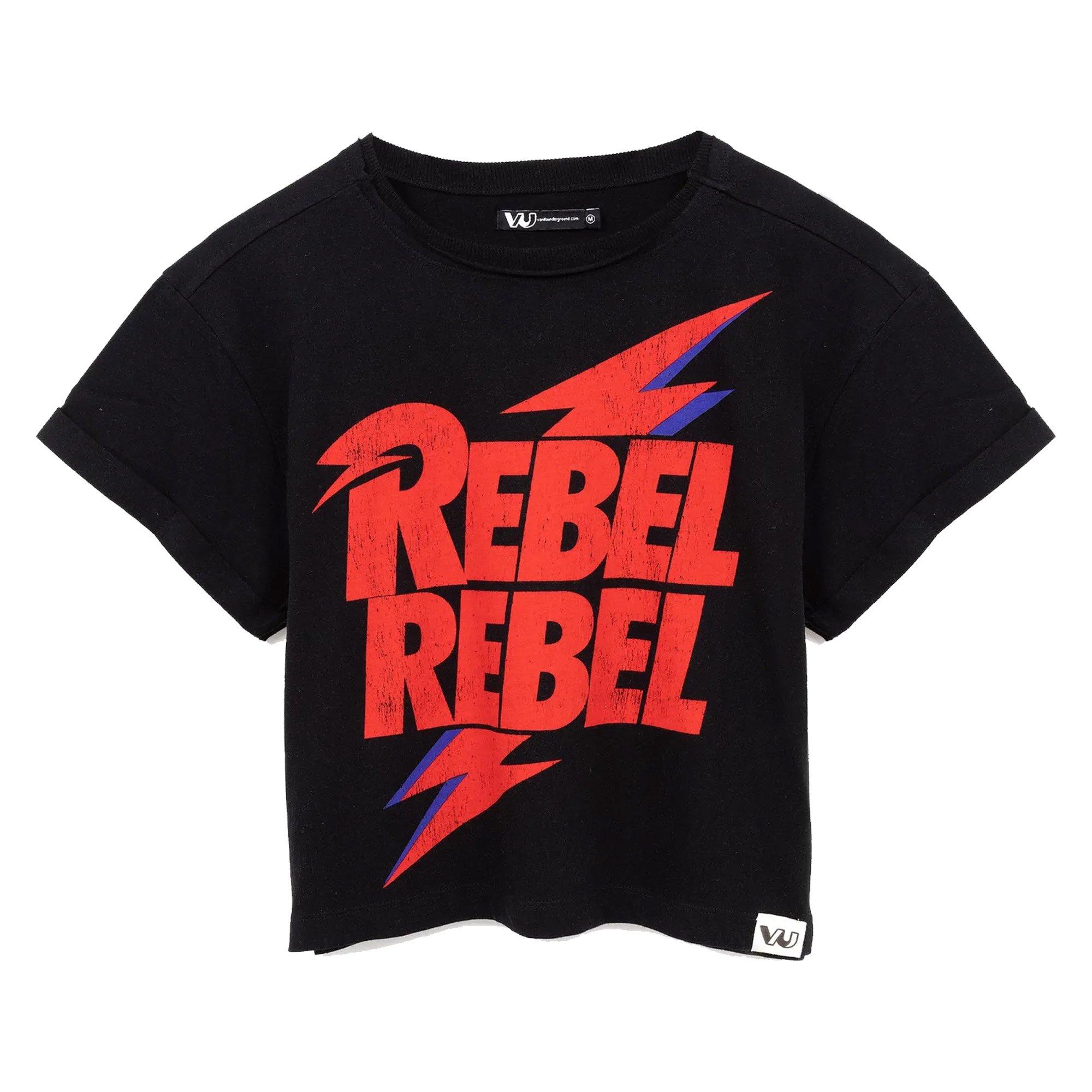 Image of Rebel Rebel Kurzes Tshirt Damen Schwarz 3XL