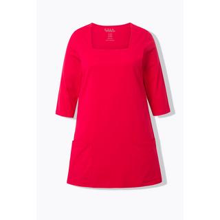 Ulla Popken  Longshirt, Taschen, A-Linie, Carree-Ausschnitt, 3/4-Arm 