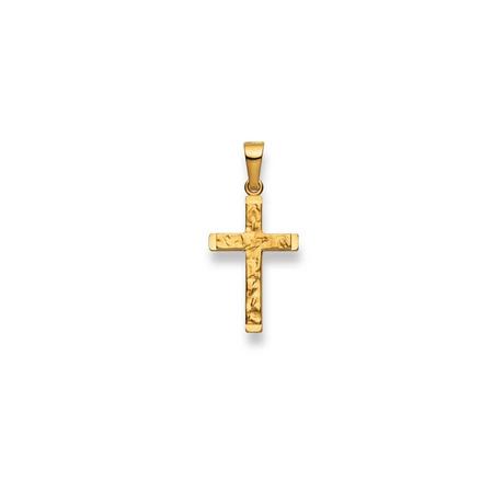 MUAU Schmuck  Anhänger Kreuz Gelbgold 750, 18x12x2mm 