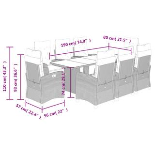 VidaXL Garten essgruppe poly-rattan  