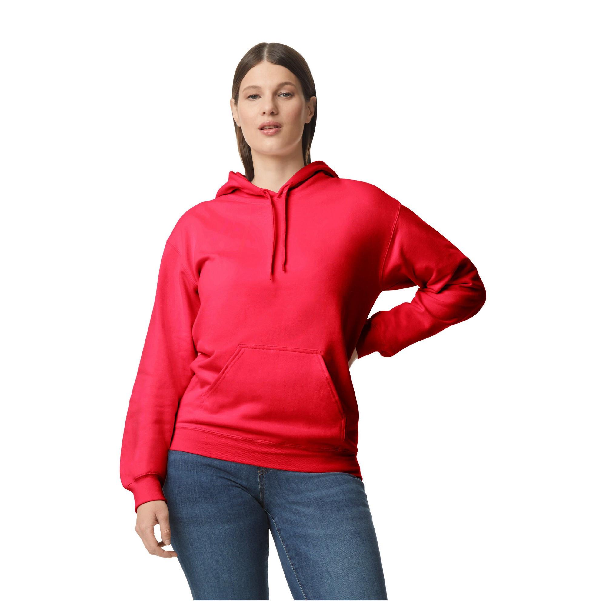 Image of Softstyle Kapuzenpullover Mittelschwer Damen Rot Bunt L