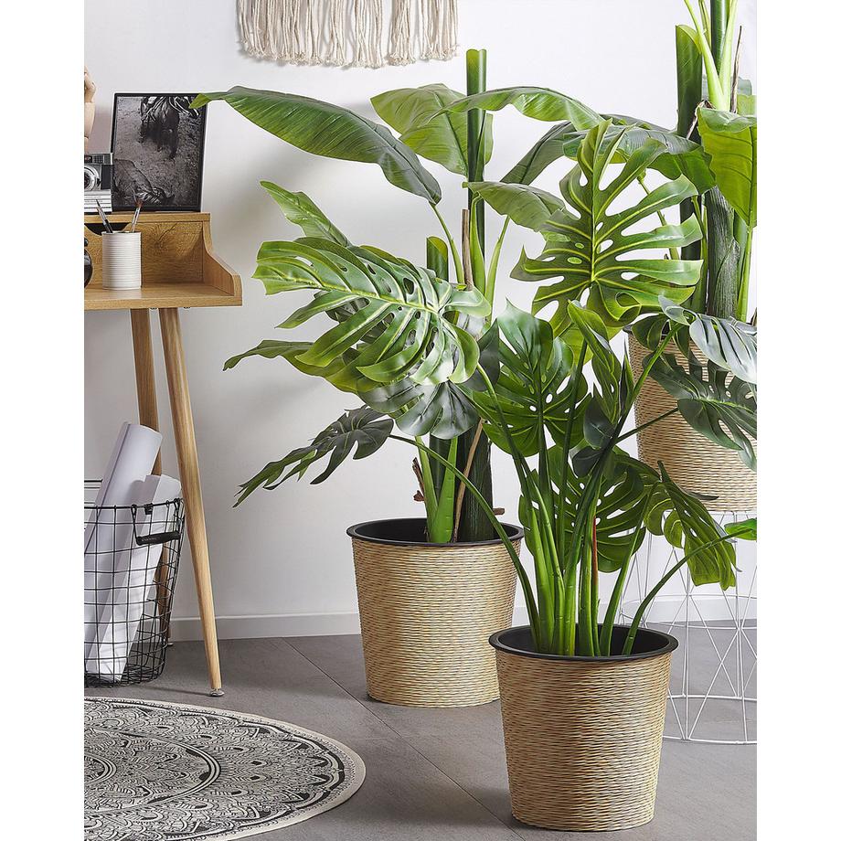 Beliani Plante artificielle en Matière synthétique Boho MONSTERA PLANT  
