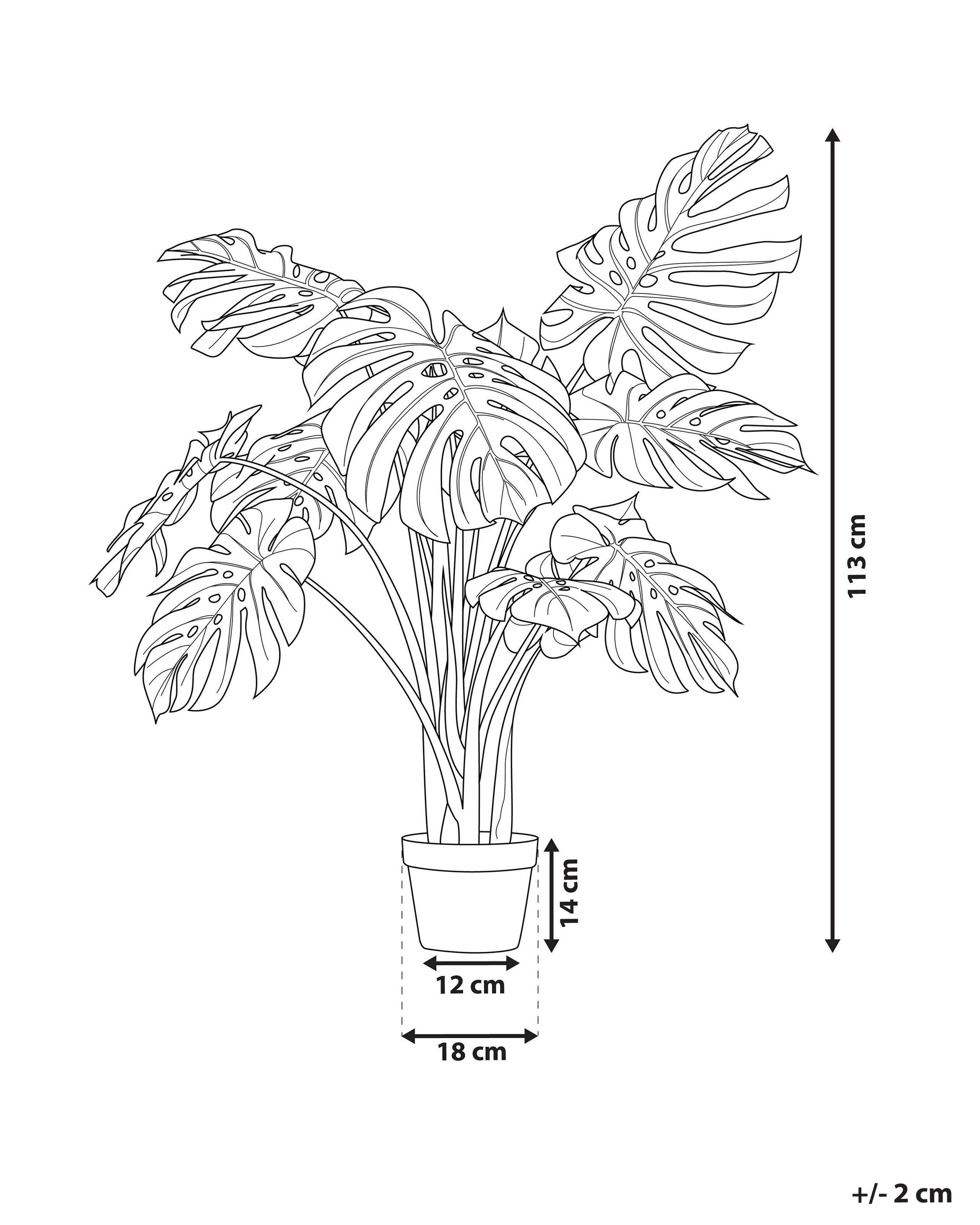 Beliani Pianta artificiale en Materiale sintetico Boho MONSTERA PLANT  