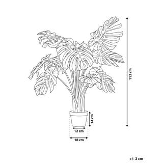 Beliani Pianta artificiale en Materiale sintetico Boho MONSTERA PLANT  