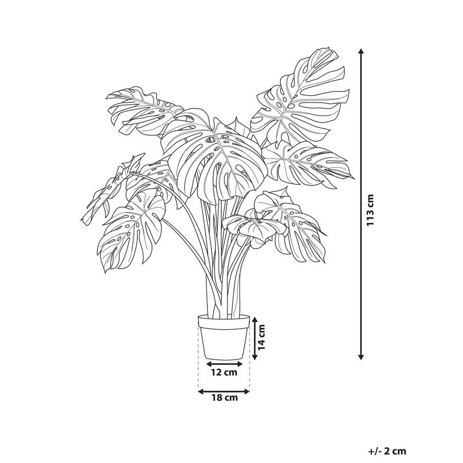 Beliani Plante artificielle en Matière synthétique Boho MONSTERA PLANT  