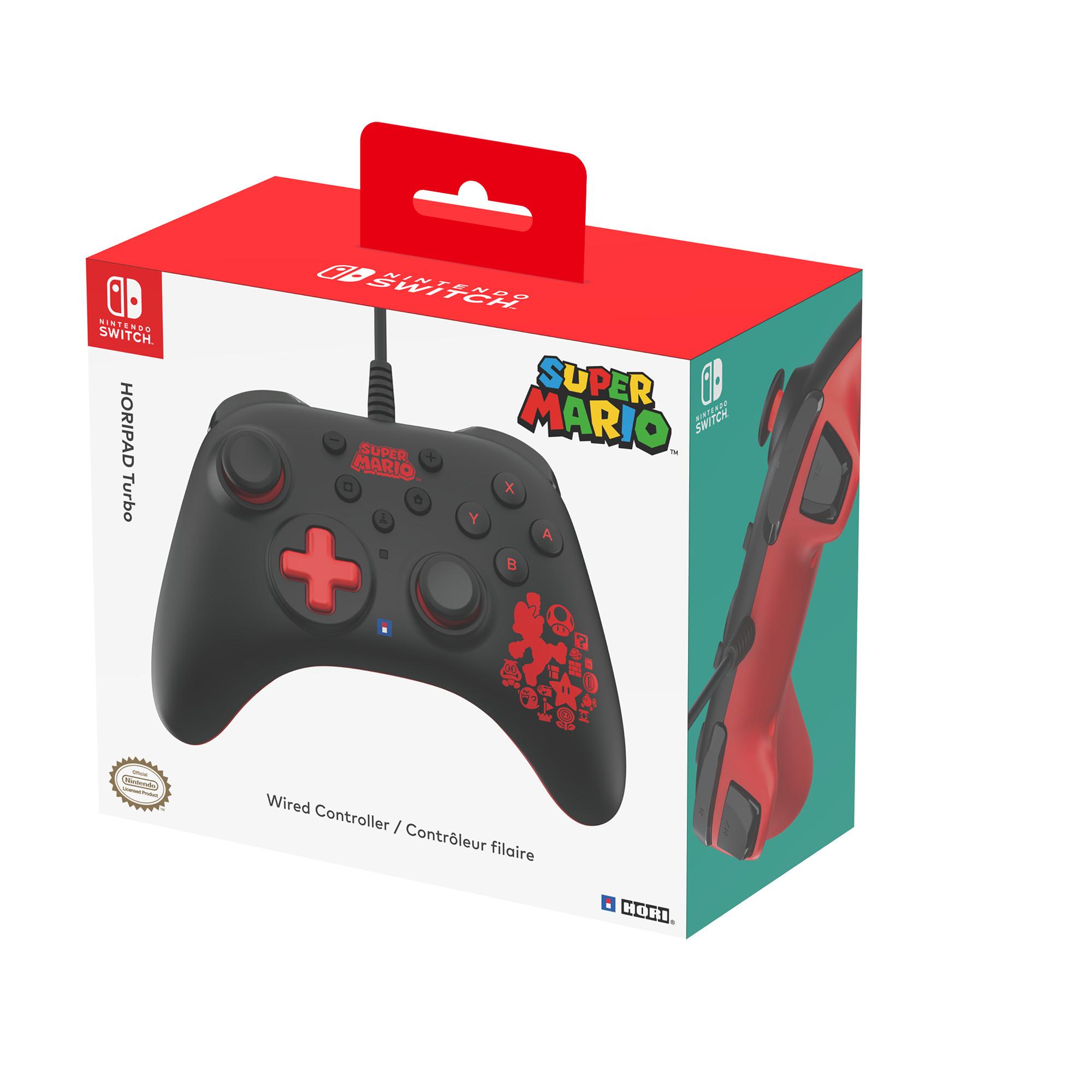 Hori  PAD Turbo Mario Schwarz, Rot Gamepad Nintendo Switch 