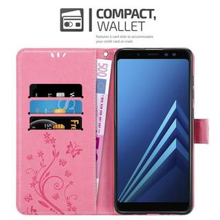 Cadorabo  Hülle für Samsung Galaxy A8 2018 Blumen Design Magnetverschluss 