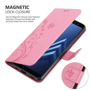 Cadorabo  Hülle für Samsung Galaxy A8 2018 Blumen Design Magnetverschluss 