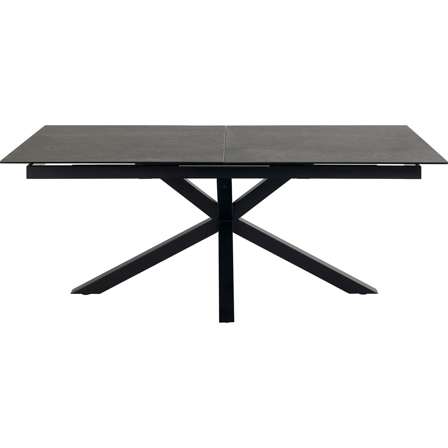 mutoni Table à manger Triple-X vitrocéramique noire extensible 240  