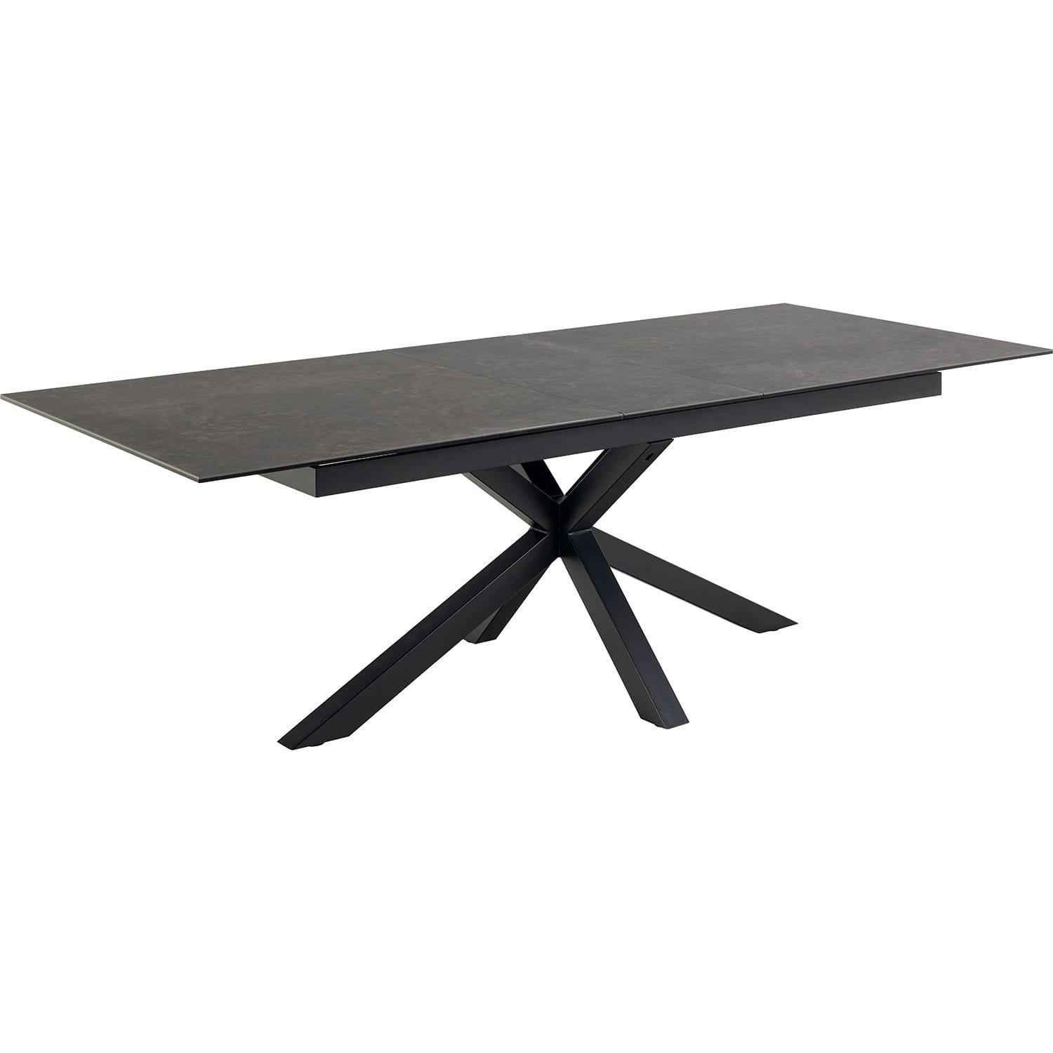 mutoni Table à manger Triple-X vitrocéramique noire extensible 240  