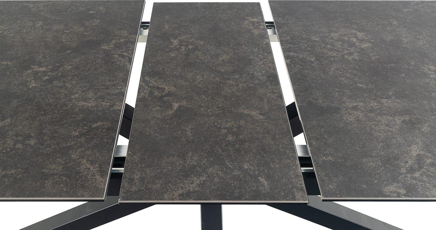 mutoni Table à manger Triple-X vitrocéramique noire extensible 240  