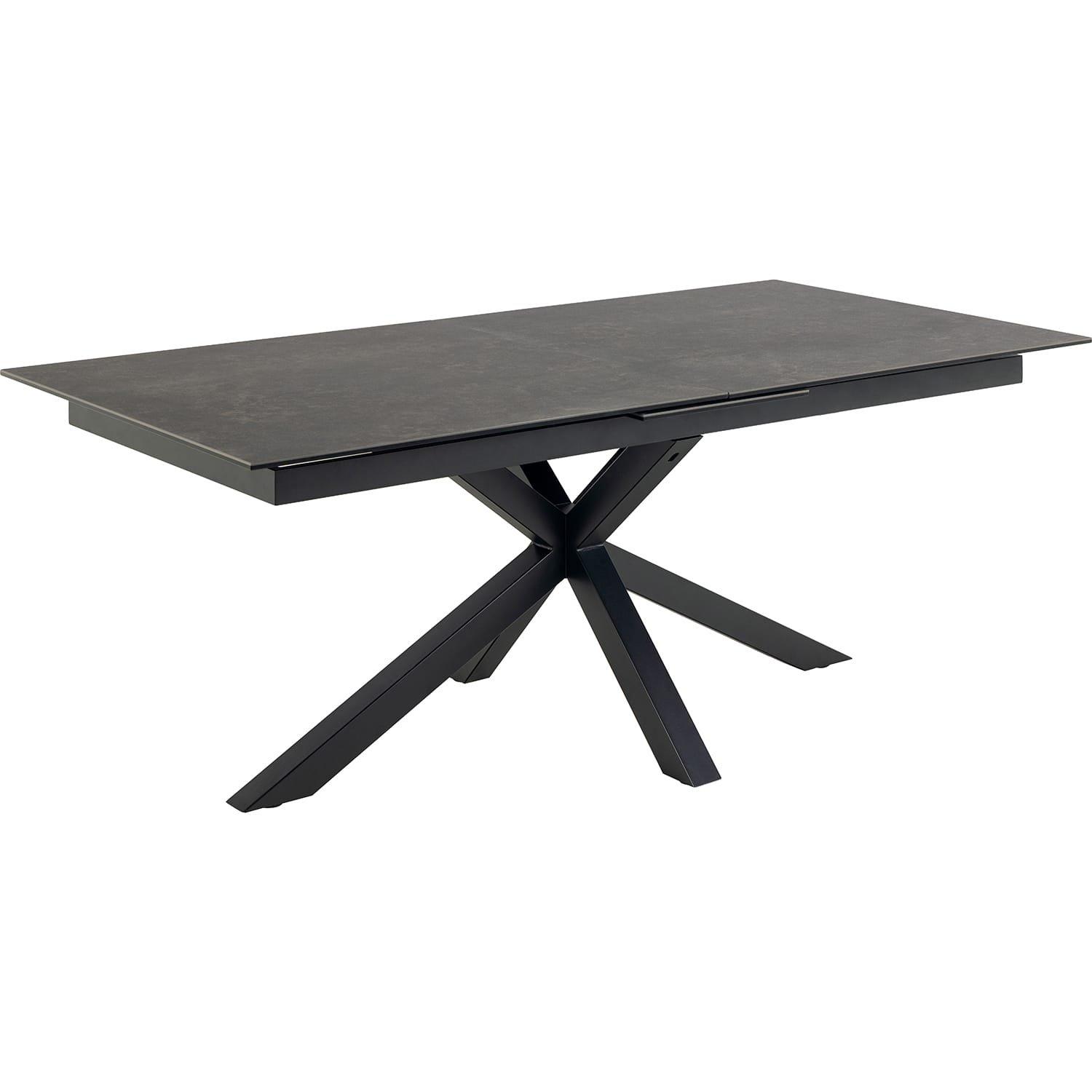 mutoni Table à manger Triple-X vitrocéramique noire extensible 240  