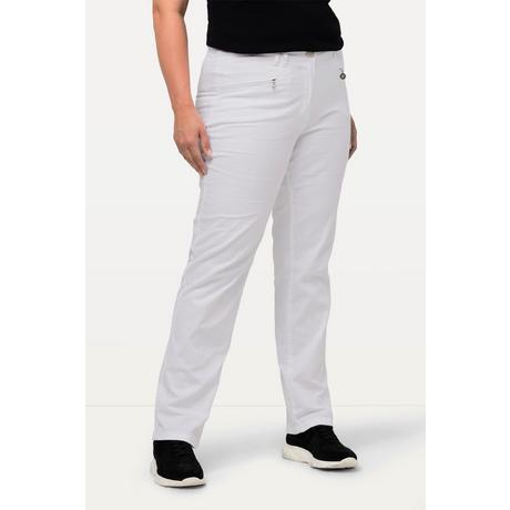 Ulla Popken  Pantaloni estivi modello Mony in tessuto piacevolmente leggero ed elasticizzato con tasche con zip 