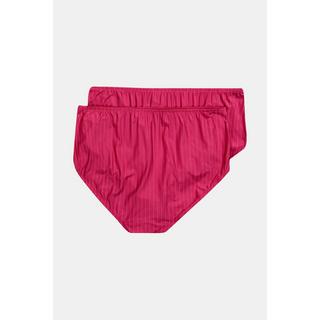 Ulla Popken  Lot de 2 culottes midi. Fines rayures, échancrure haute 