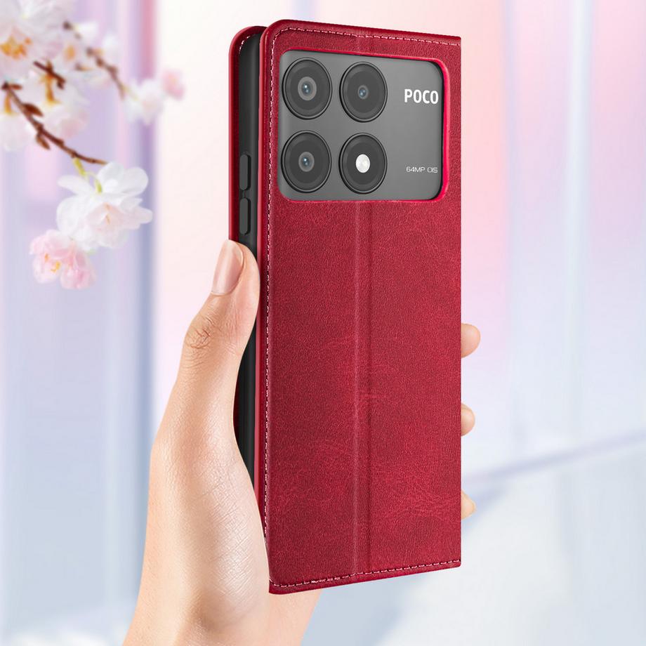 Avizar  Xiaomi Poco X6 Pro Wallet Hülle Rot 