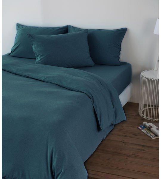 Living Home Melange Jersey Uni Taie de duvet  