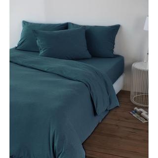 Living Home Melange Jersey Uni Taie de duvet  