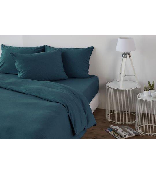 Living Home Melange Jersey Uni Taie de duvet  