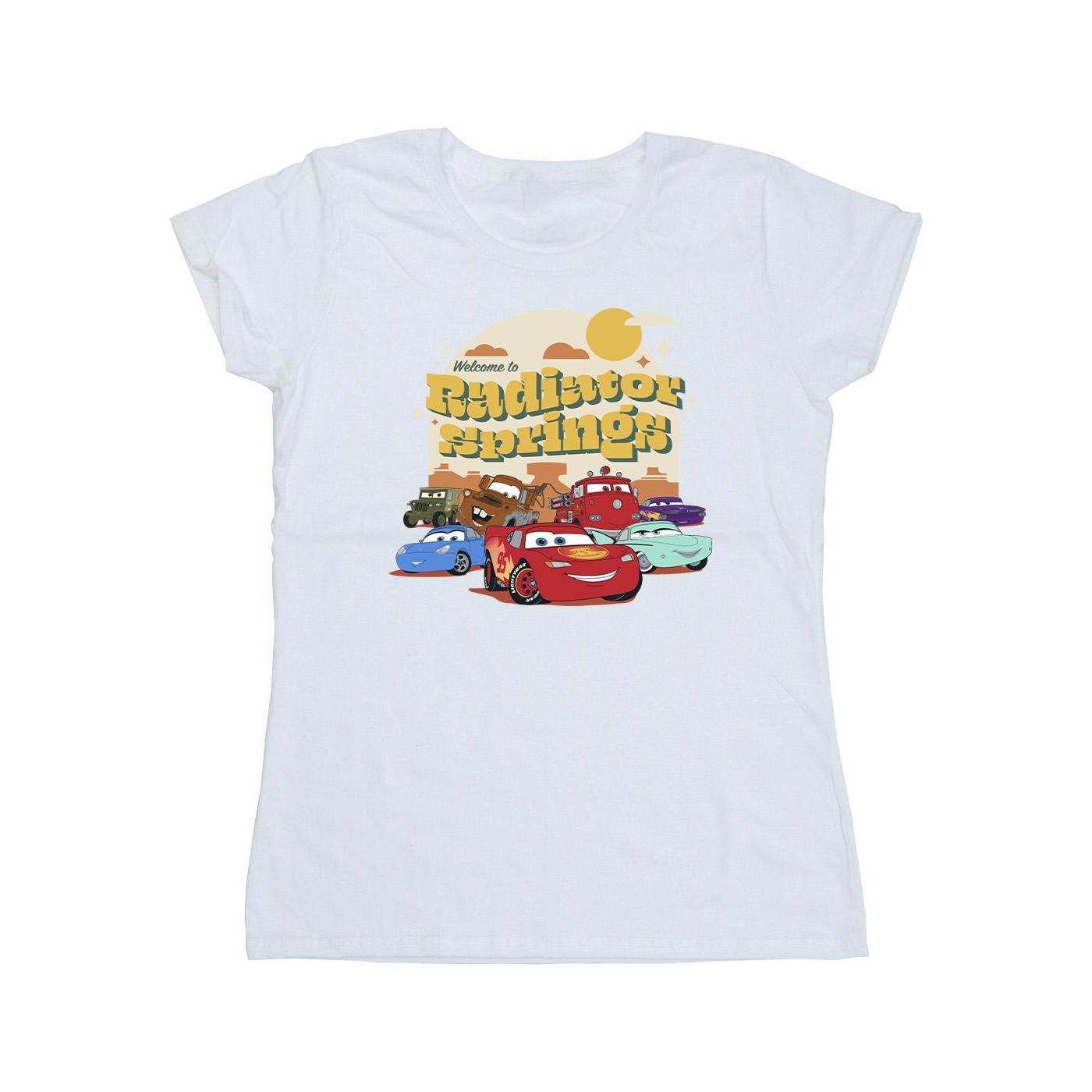 Image of Cars Radiator Springs Group Tshirt Damen Weiss M