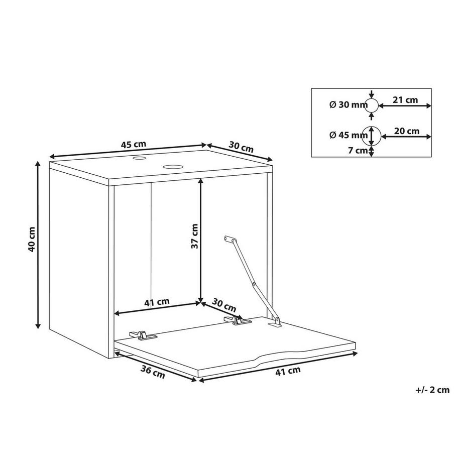 Beliani Wandmontierter Waschbeckenunterschrank aus MDF-Platte Modern SUZANO  
