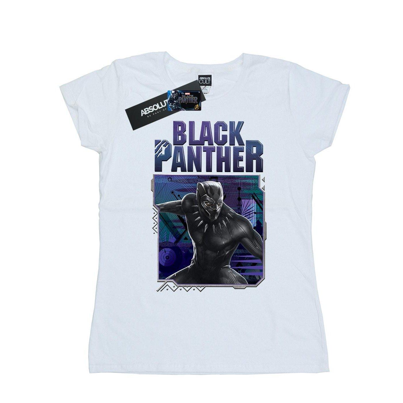 Image of Black Panther Tech Badge Tshirt Damen Weiss L