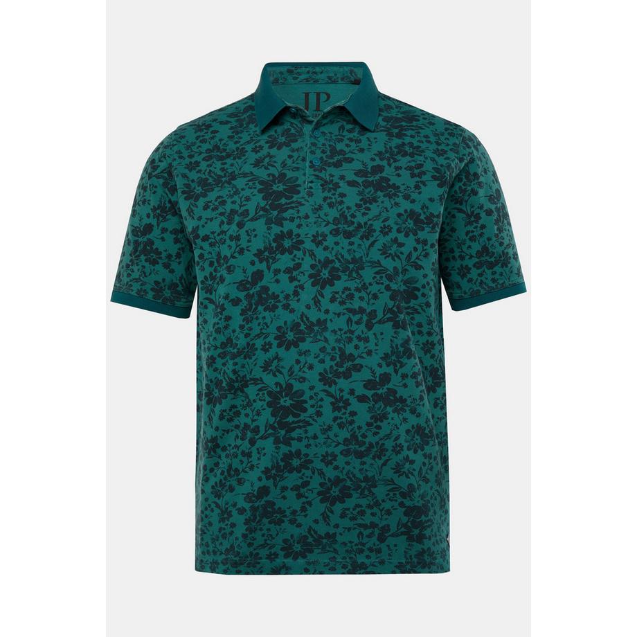 JP1880 Piqué Halbarm Poloshirt Florales Muster Vintage Look  