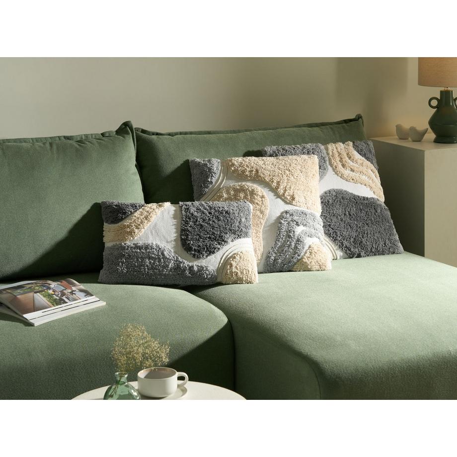 Beliani Lot de 3 coussins décoratifs en Coton Minimaliste ALSTONIA  