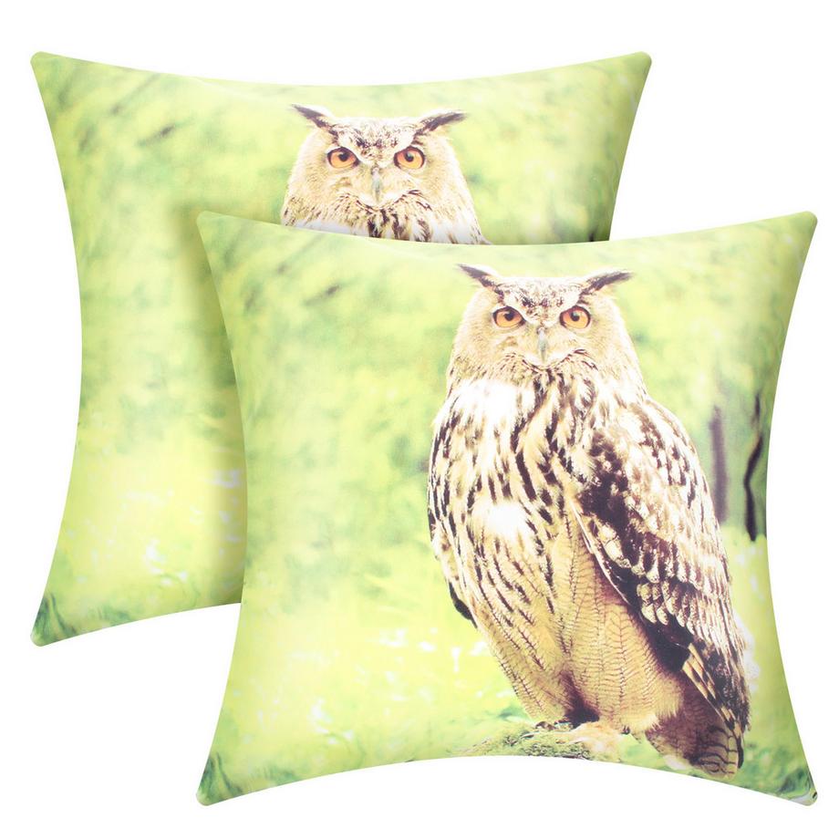 Avizar Lot 2 Housses de Coussin Hibou  