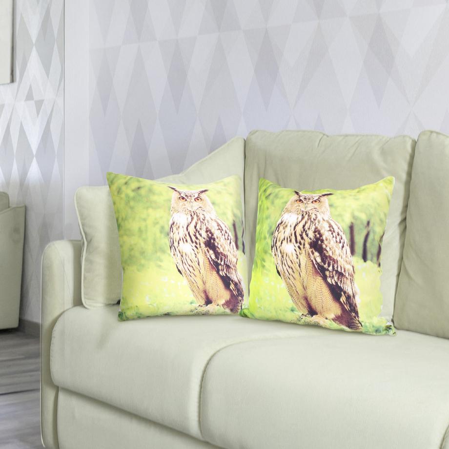 Avizar Lot 2 Housses de Coussin Hibou  