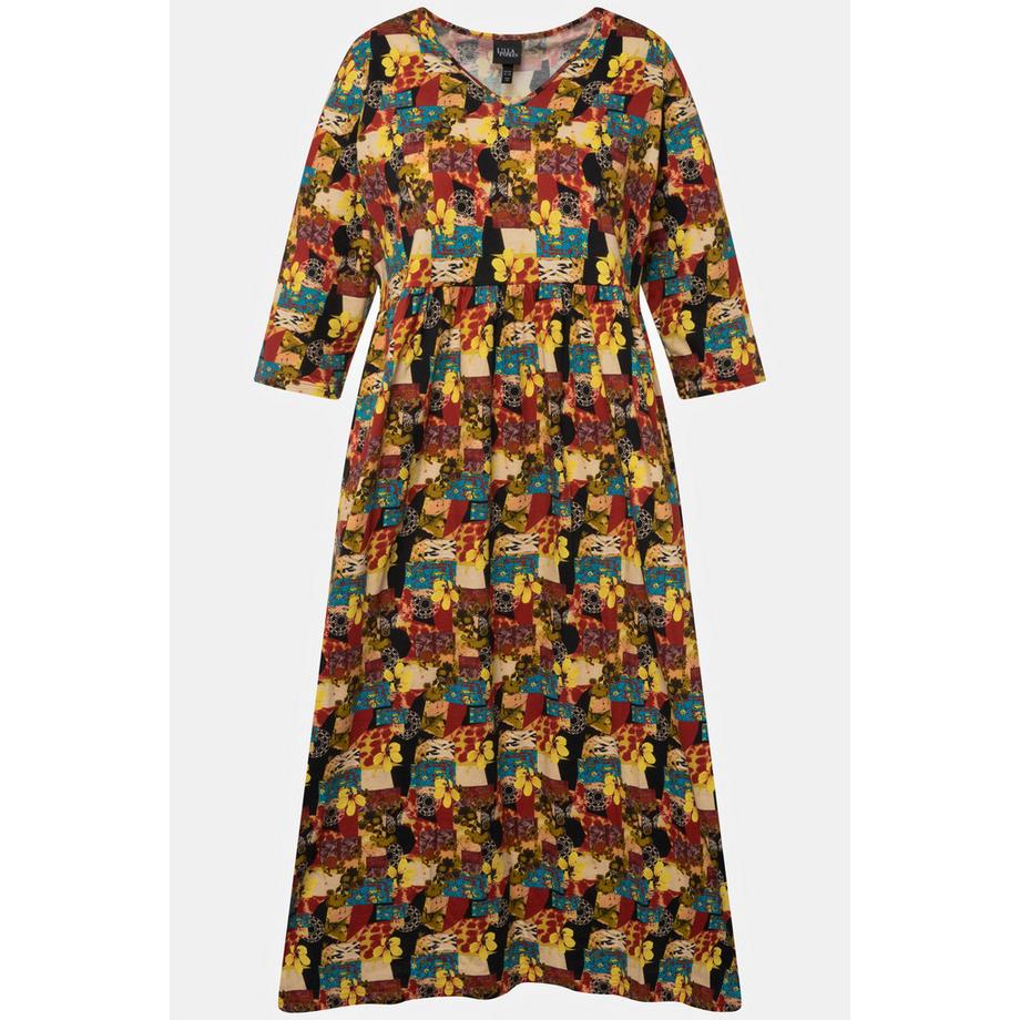 Ulla Popken Abito in jersey Linea A Stampa All-over Maniche 3/4  