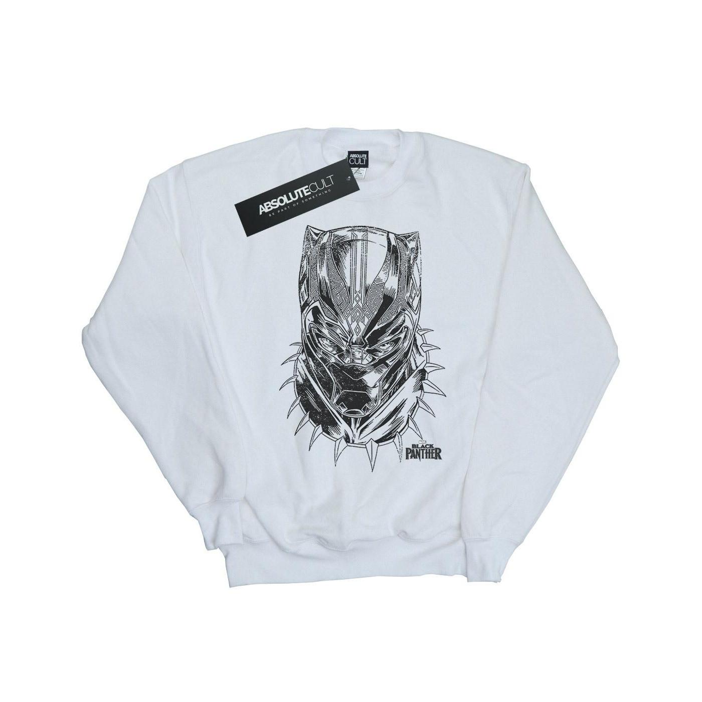 Image of Black Panther Spray Headshot Sweatshirt Mädchen Weiss 128