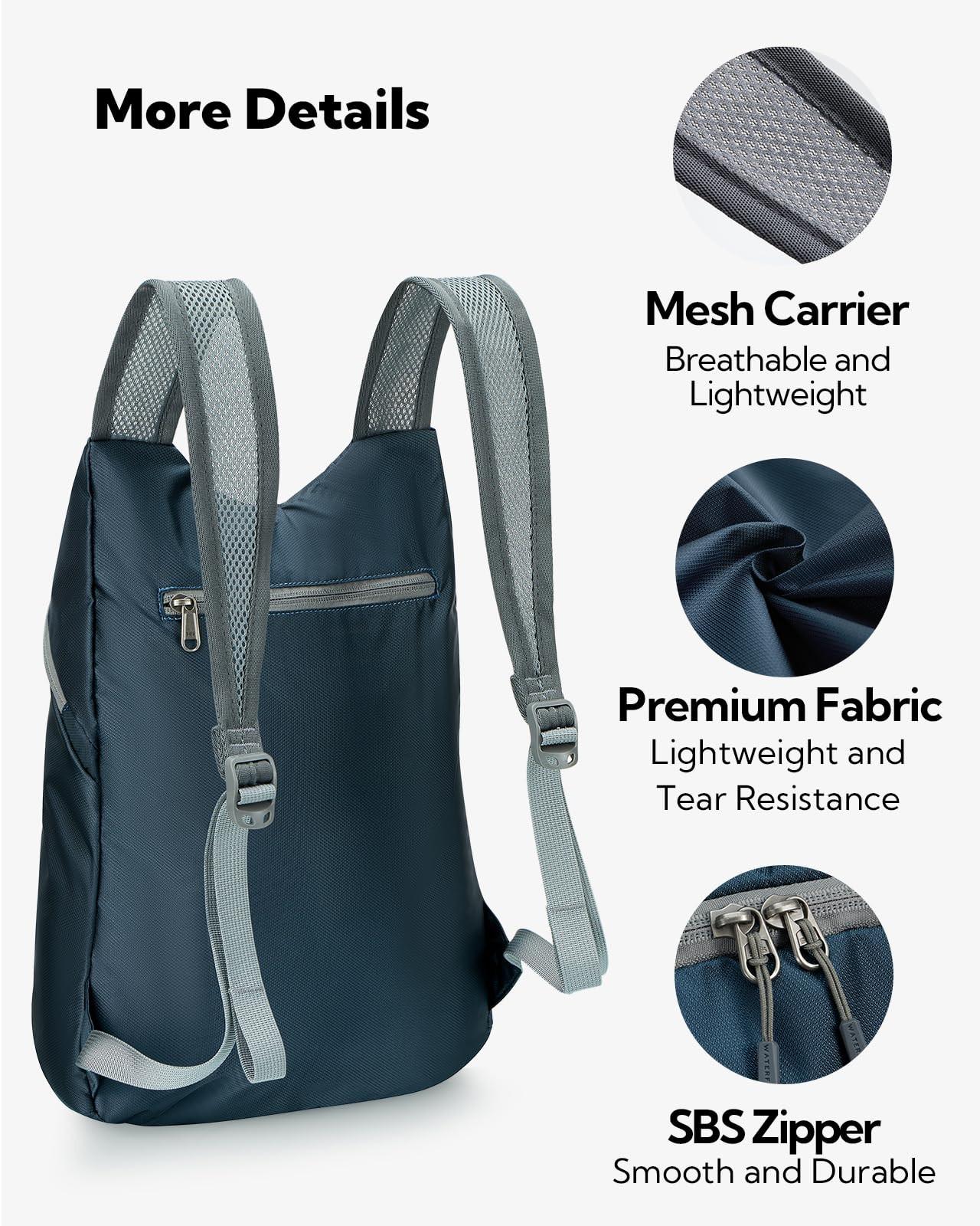 Only-bags.store Ultraleichter faltbarer Rucksack Kleiner verpackbarer Wanderrucksack  