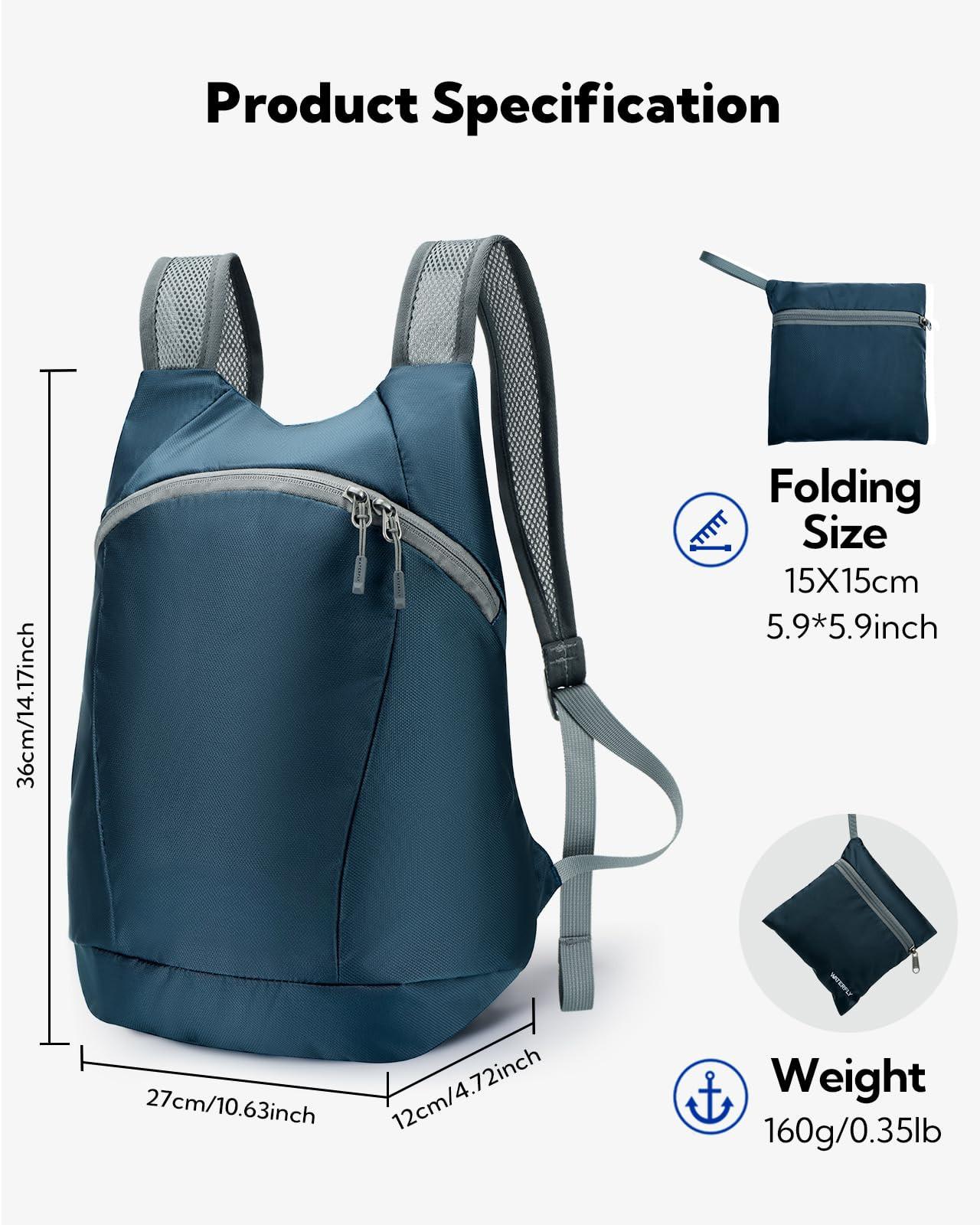 Only-bags.store Ultraleichter faltbarer Rucksack : Kleiner verpackbarer Wanderrucksack Leichter dünner Rucksack Sportlicher Tagesrucksack  