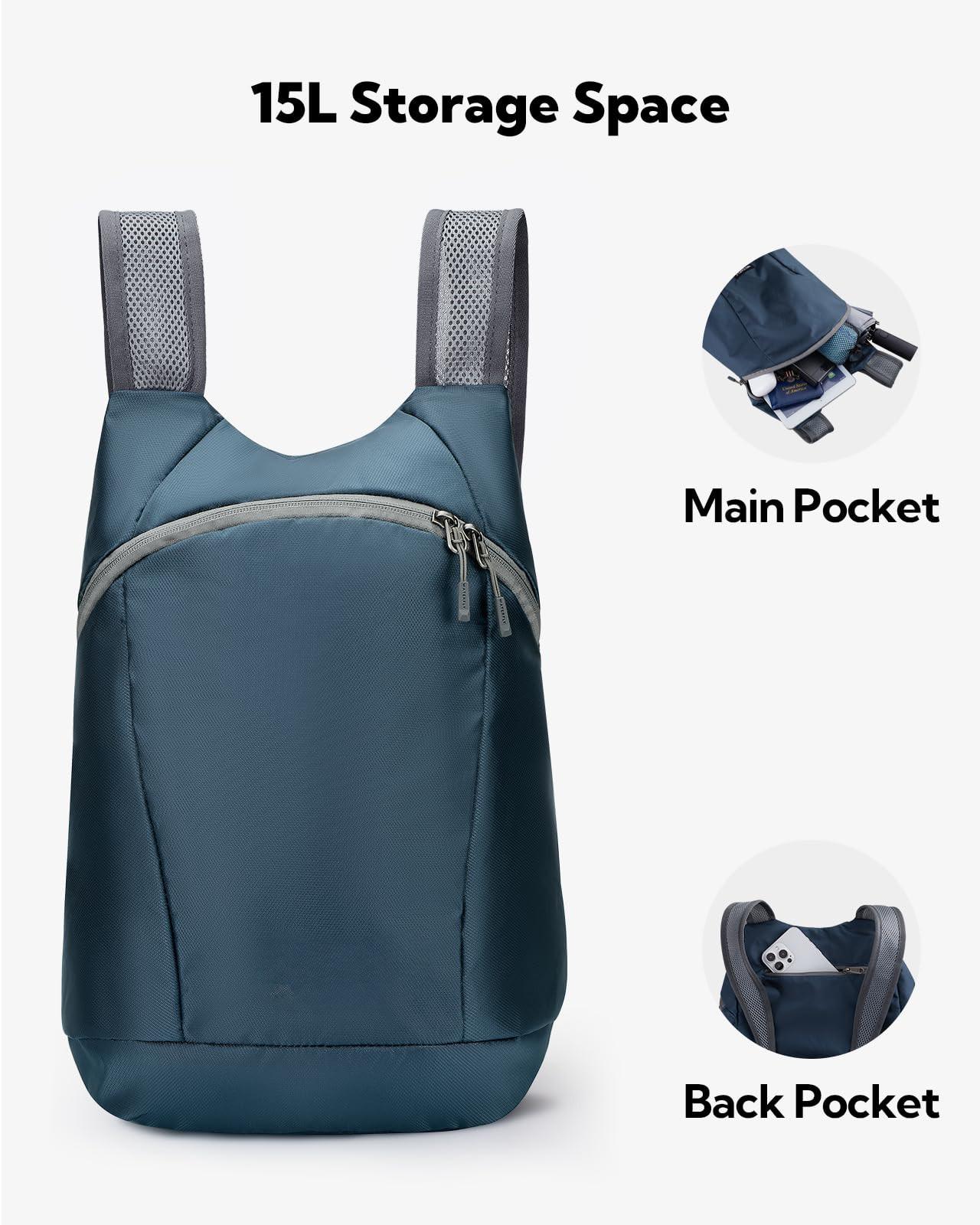 Only-bags.store Ultraleichter faltbarer Rucksack : Kleiner verpackbarer Wanderrucksack Leichter dünner Rucksack Sportlicher Tagesrucksack  