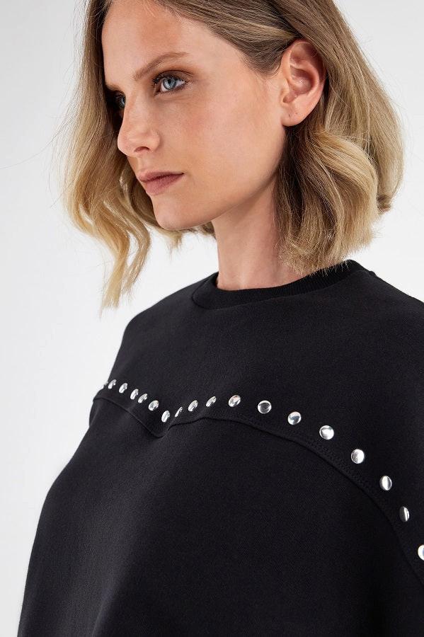 FREDDY Felpa corta borchiata  