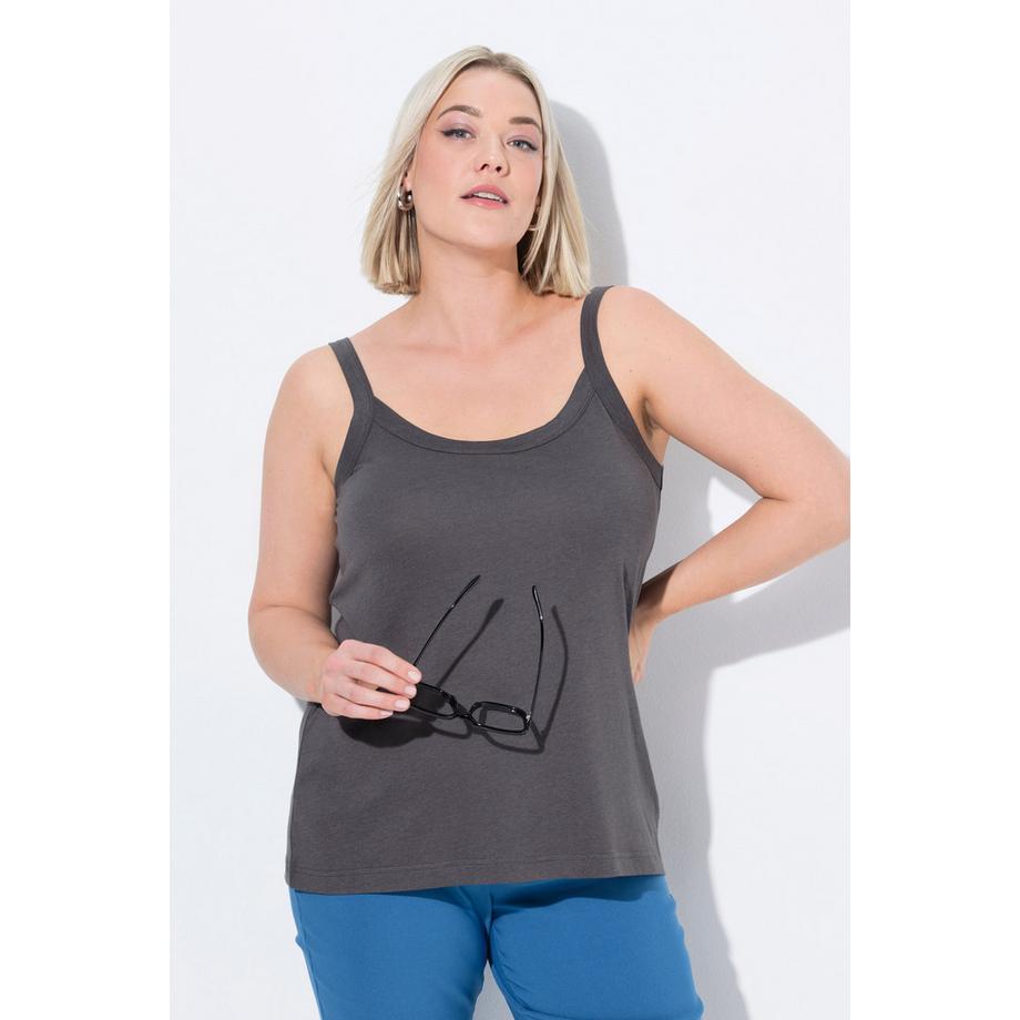 Ulla Popken Spaghettitop Rundhals Ärmellos Modalmix  