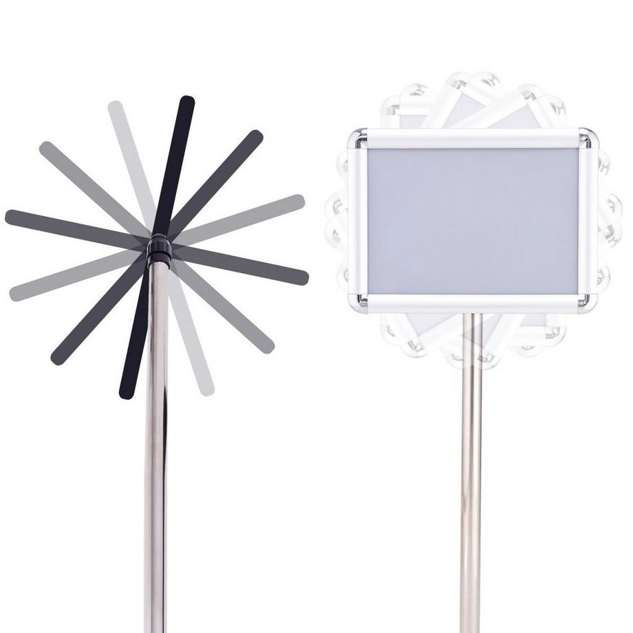 Northix  Infoständer Informationsständer Plakatständer Kundenstopper aus Metall drehbar (A4) 