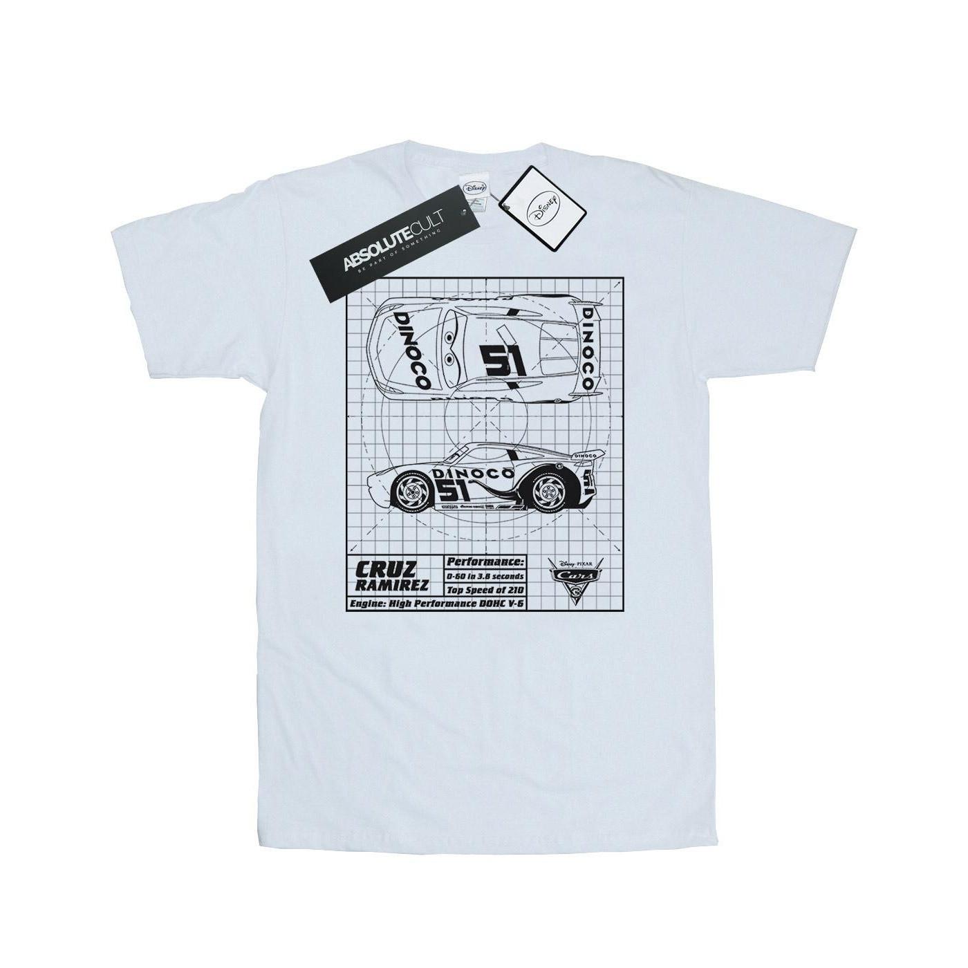 Image of Cars Cruz Ramirez Blueprint Tshirt Herren Weiss L