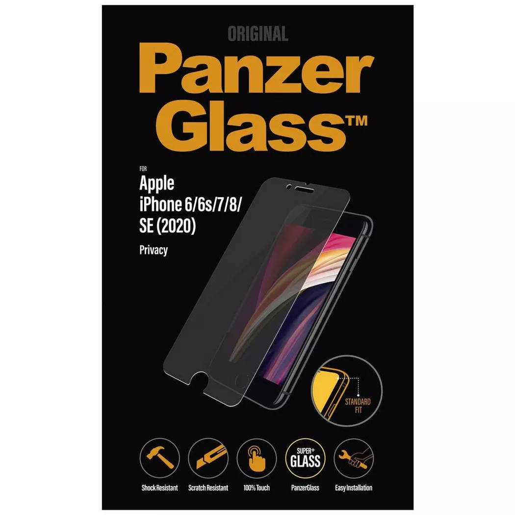 PanzerGlass ® Privacy Displayschutzglas iPhone SE (2020/2022) | 8 | 7 | 6 | 6s | Standard Fit